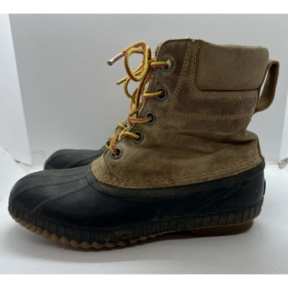 Sorel Cheyanne II Leather Duck Boots Waterproof Brown Lace Up NY1891-286 Men’s 6